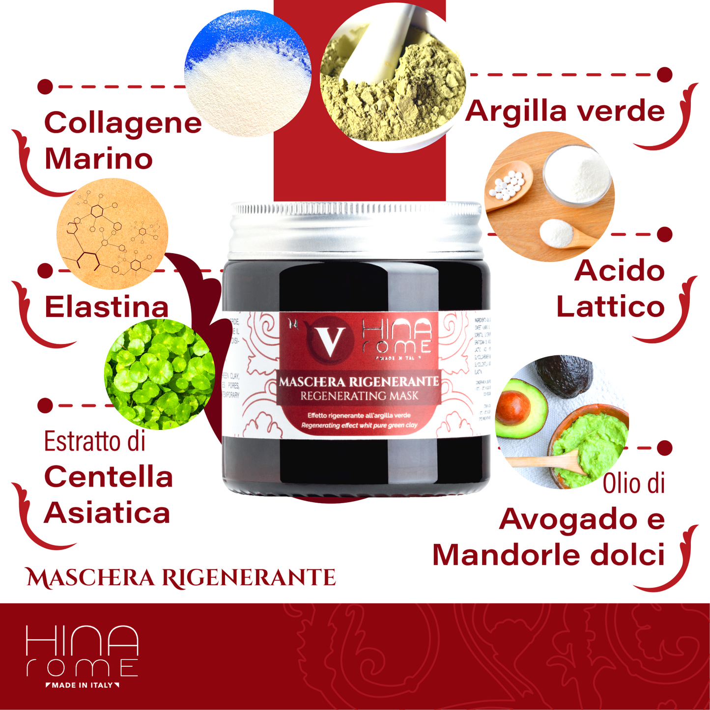 Maschera Purificante con Argilla Verde | Prodotto a Roma | 120 ml