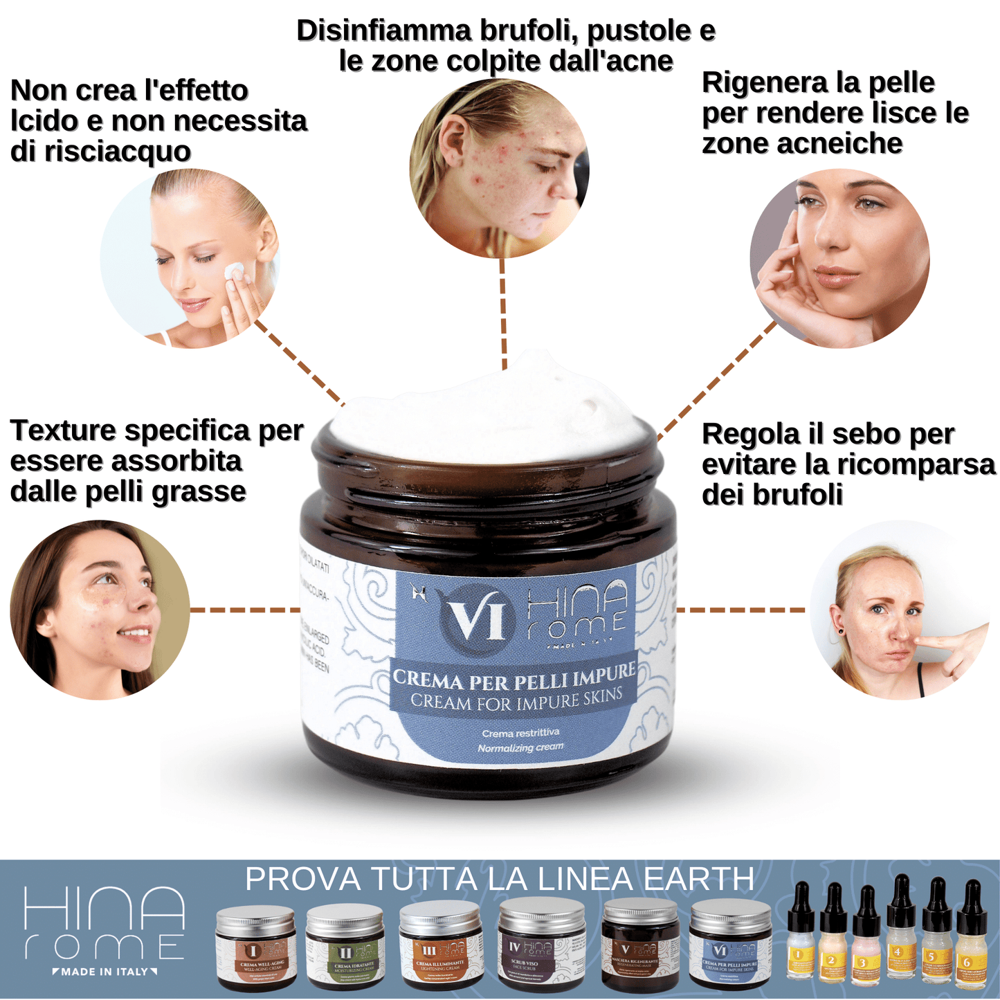 Crema Viso Pelle Grassa con Bava di Lumaca e Biotina | Prodotto a Roma | 60 ml